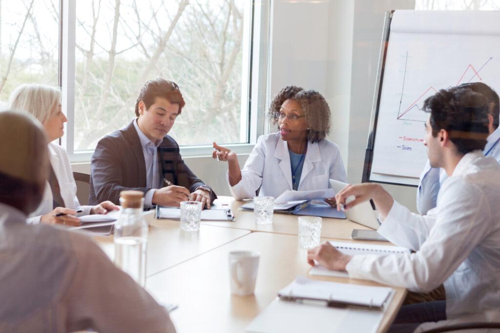 Leadership team at a table