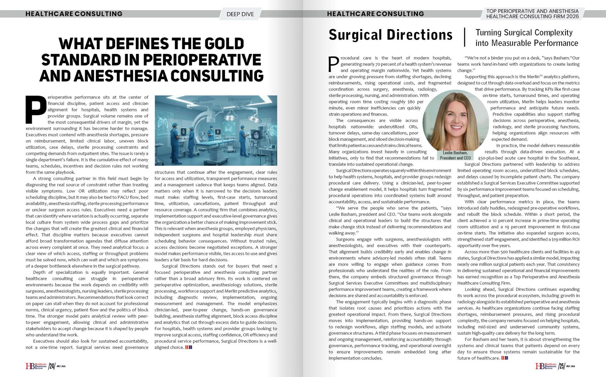 Surgical Directions Named Top Perioperative and Anesthesia Healthcare Consulting Firm 2026